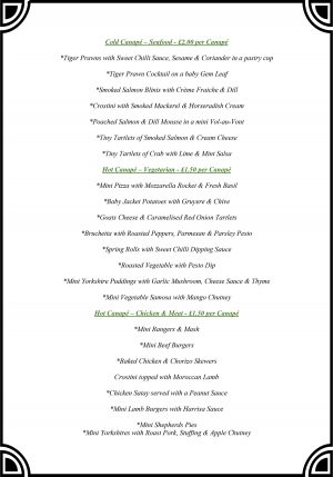 Canape Menus 2
